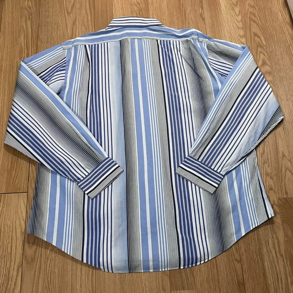 Polo Ralph Lauren Men’s Long Sleeve Dress Shirt 18 XXL Estate Custom Fit Striped